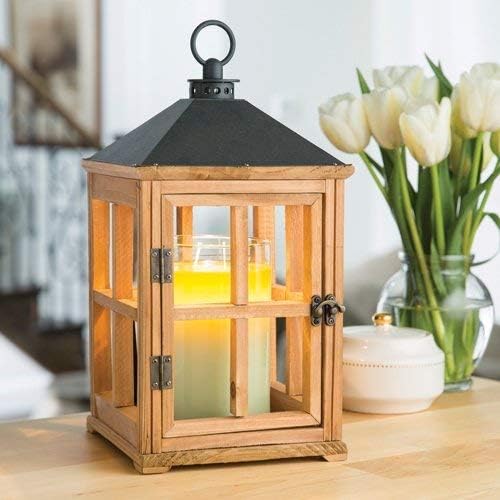 Timber Lantern Wooden Lantern - Natural Teak