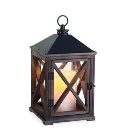 Wooden Lantern - Weathered Espresso