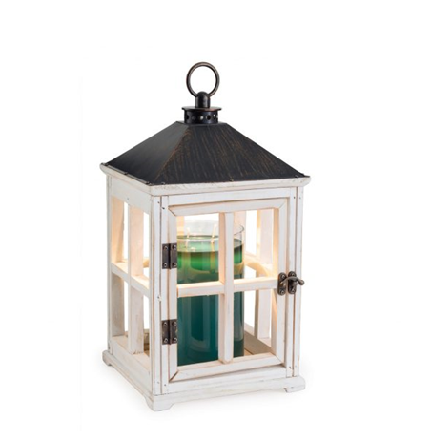 Weathered White Wooden Lantern